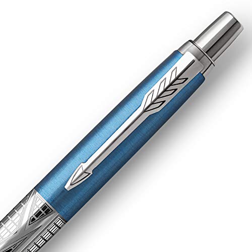 Parker Jotter - Bolígrafo, edición especial, azul Sky Blue Modern, punta mediana (0,7 mm), caja de regalo (2025828), tinta azul