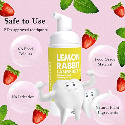 Pasta de dientes para niños sabor a fresa, puede bomba de burbuja oral 2,1 onzas