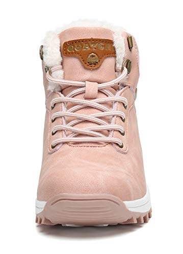 Pastaza Hombre Mujer Botas de Nieve Senderismo Impermeables Deportes Trekking Zapatos Invierno Forro Piel Sneakers Rosa,37EU