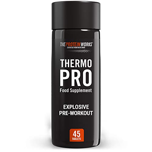 Pastillas Thermopro | Suplemento Pre-entreno con Cafeína | Reduce el Cansancio y la Fatiga | Ayuda a la Pérdida de Grasa | THE PROTEIN WORKS | 45 Pastillas