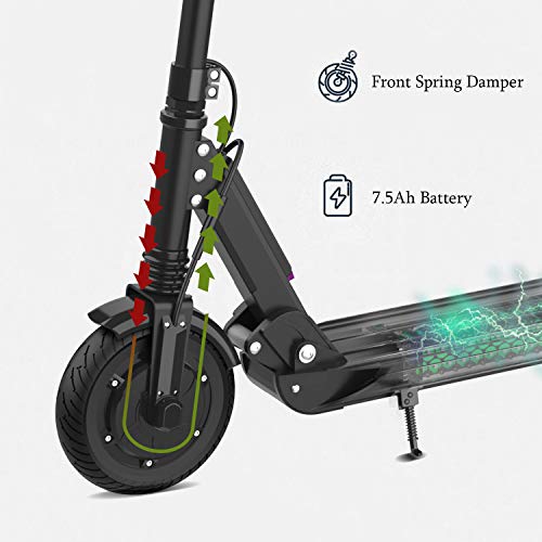 Patinete Eléctrico -8 Pulgadas Scooter Eléctrico Plegable Velocidad Máxima 30km/h Motor 350W Batería 7.5Ah Tres Modos de Velocidad con Faro y Luz de Freno
