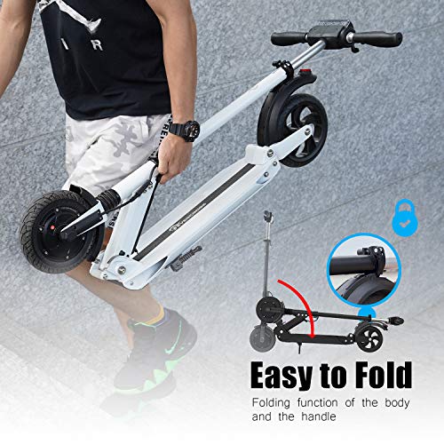 Patinete Eléctrico -8 Pulgadas Scooter Eléctrico Plegable Velocidad Máxima 30km/h Motor 350W Batería 7.5Ah Tres Modos de Velocidad con Faro y Luz de Freno
