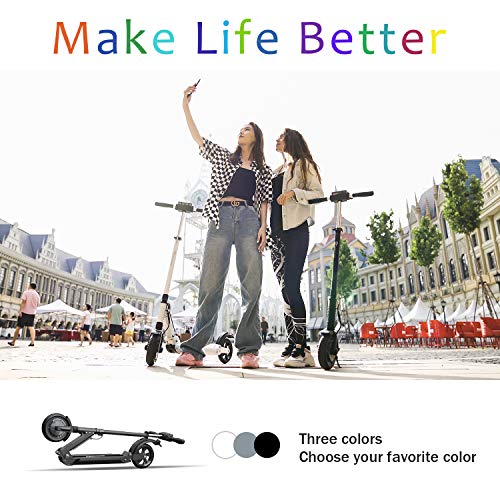 Patinete Eléctrico -8 Pulgadas Scooter Eléctrico Plegable Velocidad Máxima 30km/h Motor 350W Batería 7.5Ah Tres Modos de Velocidad con Faro y Luz de Freno