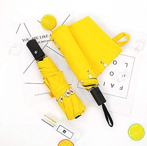 Pato A Prueba De Viento Paraguas De Mujer Paraguas Plegables Amarillos Femenino Lluvioso Parasol Soleado Paraguas Encantador De Animales-Azul (Automático)