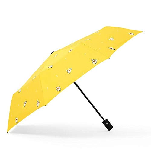 Pato A Prueba De Viento Paraguas De Mujer Paraguas Plegables Amarillos Femenino Lluvioso Parasol Soleado Paraguas Encantador De Animales-Azul (Automático)