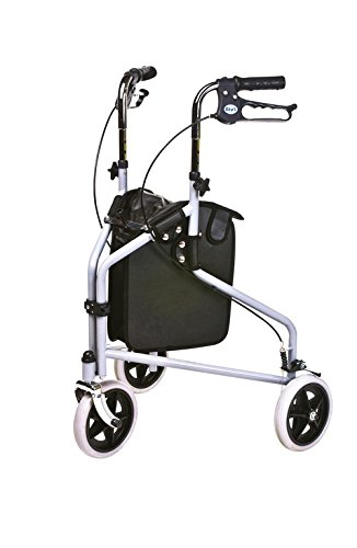Patterson Medical - Andador de 3 ruedas y frenos bloqueables, color gris