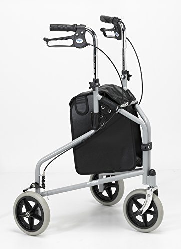 Patterson Medical - Andador de 3 ruedas y frenos bloqueables, color gris