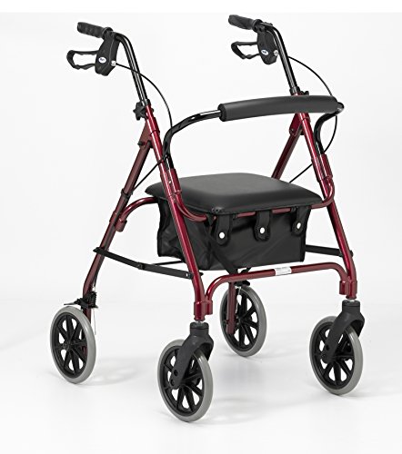 Patterson Medical Andador ligero de aluminio con ruedas, color Rojo