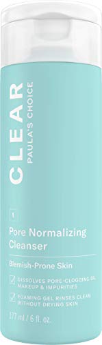 Paula's Choice Clear Gel Limpiador de Poros - Limpieza la Piel y Desmaquillante Facial - Elimina Puntos Negros y Acne - con Acido Salicilico - Todos Tipos de Piel - 177 ml
