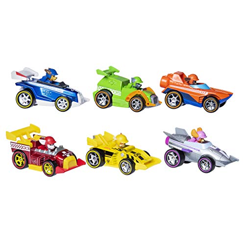 PAW Patrol 6054522 - True Metal Ready Race Rescue - Paquete de 6 vehículos de Carreras coleccionables a presión (Escala 1:55)