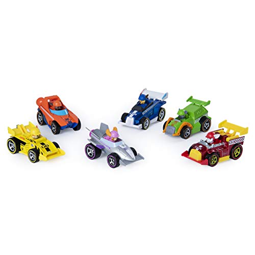PAW Patrol 6054522 - True Metal Ready Race Rescue - Paquete de 6 vehículos de Carreras coleccionables a presión (Escala 1:55)