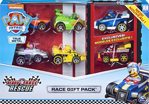 PAW Patrol 6054522 - True Metal Ready Race Rescue - Paquete de 6 vehículos de Carreras coleccionables a presión (Escala 1:55)