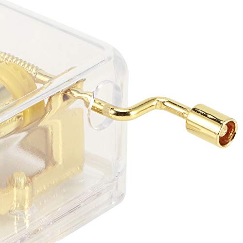 Pbzydu Caja de música, Regalo de acrílico para niños, 3.3 x 1.2 x 2 Pulgadas Decorativa para decoración de Bodas en casa