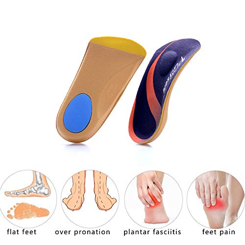 PCSsole 3/4 Plantillas Ortopédicas De Confort Para Pies Planos Espolones óseos Fascitis Plantar Para Hombres Y Mujeres S:(EU35-37)