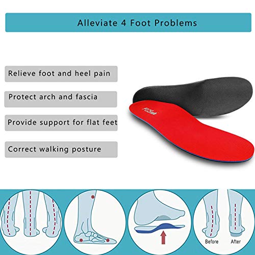 PCSsole Orthotic Arch Support Inserciones de calzado Plantillas para pies planos, dolor en los pies, fascitis plantar, plantillas para hombres y mujeres (EU44-45(29cm))