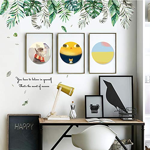 Pdrui Pegatinas De Pared, Flamenco y Selva Tropical Etiqueta De La Pared Como Decoración De Pared Para Dormitorio Infantil 150×130cm|Tatuajes De Pared Decorativos Para Cocina Ventana Pasillo