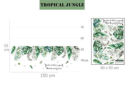 Pdrui Pegatinas De Pared, Flamenco y Selva Tropical Etiqueta De La Pared Como Decoración De Pared Para Dormitorio Infantil 150×130cm|Tatuajes De Pared Decorativos Para Cocina Ventana Pasillo