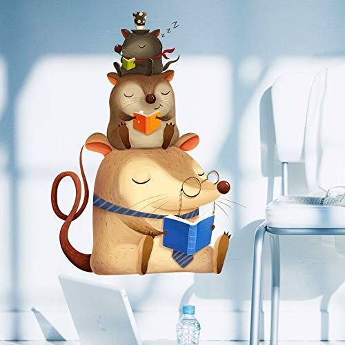 Pegatina animales lectores para paredes cristal ventanas .habitaciones niños salas lectura cabecero librerias caravanas consultas infantiles de CHIPYHOME
