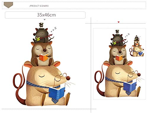 Pegatina animales lectores para paredes cristal ventanas .habitaciones niños salas lectura cabecero librerias caravanas consultas infantiles de CHIPYHOME