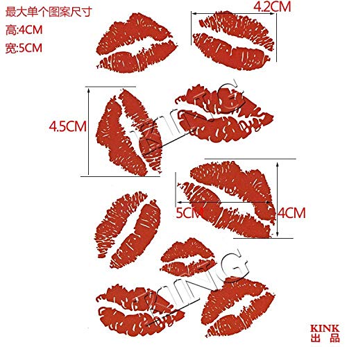 Pegatinas de impermeables femeninas duraderas sexy labios rojos pegatinas de s pecho cara cubierta cicatriz tentación