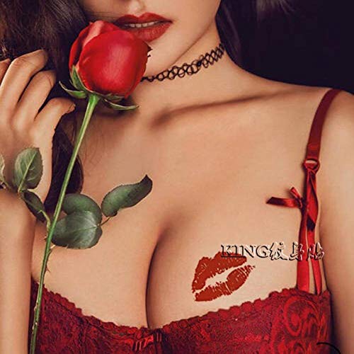 Pegatinas de impermeables femeninas duraderas sexy labios rojos pegatinas de s pecho cara cubierta cicatriz tentación