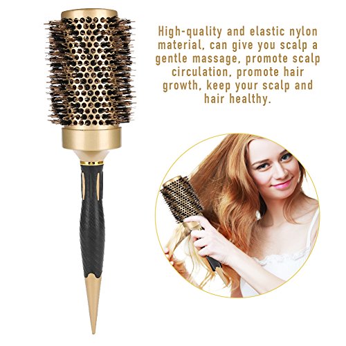 Peine antiestático redondo grande del pelo del cepillo profesional de nylon para el estilo casero del salón Uso peine de la brocha del diseño del peluquero del diseño (53mm)