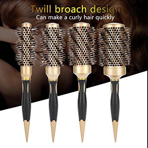 Peine antiestático redondo grande del pelo del cepillo profesional de nylon para el estilo casero del salón Uso peine de la brocha del diseño del peluquero del diseño (53mm)