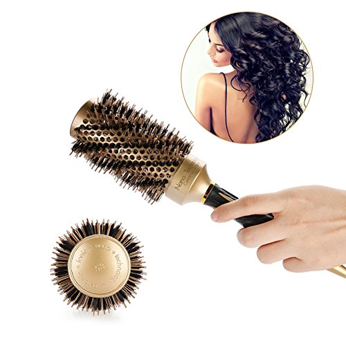 Peine antiestático redondo grande del pelo del cepillo profesional de nylon para el estilo casero del salón Uso peine de la brocha del diseño del peluquero del diseño (53mm)