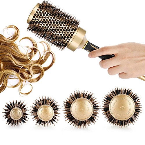 Peine antiestático redondo grande del pelo del cepillo profesional de nylon para el estilo casero del salón Uso peine de la brocha del diseño del peluquero del diseño (53mm)