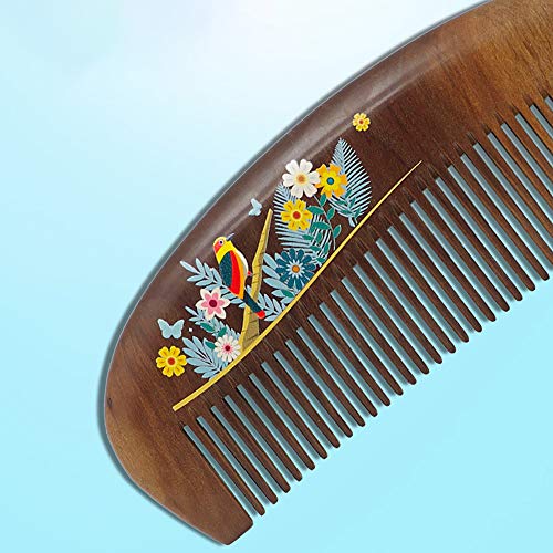 Peine de madera para mujeres, antiestático desenredante de bolsillo, para desenredar el cabello, peine para todo tipo de cabello