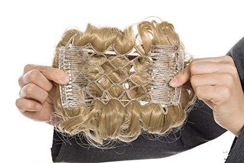 Peines Extensiones de cabello ondulado rizado Moño Extensiones de clip de pelo Natural Ponytail Hair Extensions Chignon Rubio ceniza