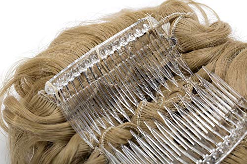 Peines Extensiones de cabello ondulado rizado Moño Extensiones de clip de pelo Natural Ponytail Hair Extensions Chignon Rubio ceniza