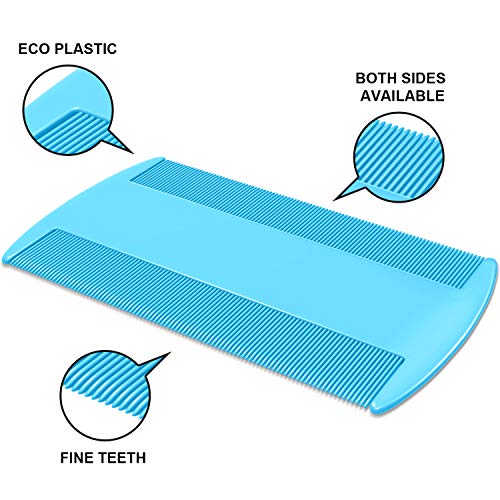 Peines para eliminar los piojos, de 6 piezas, incluye dientes de metal de 3 piezas, dientes de doble cara de 3 piezas para el aseo y la eliminación de escamas o piojos de caspa(Color A)