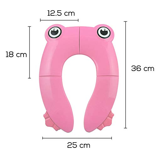 Pejoye Reductor WC Plegable, Asiento Inodoro Niños Material PP con 4 Almohadillas de Silicona Antideslizantes y 1 Bolsa de Transporte Evita la Propagación de Gérmenes