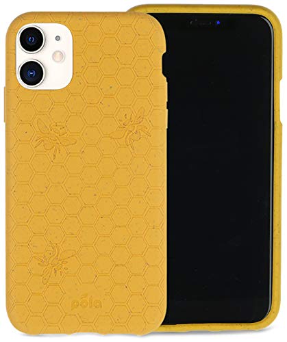 Pela - Funda para el iPhone 11-100% compostable - Biodegradable - Hecho con Plantas - Cero residuos (11 Honey Bee)