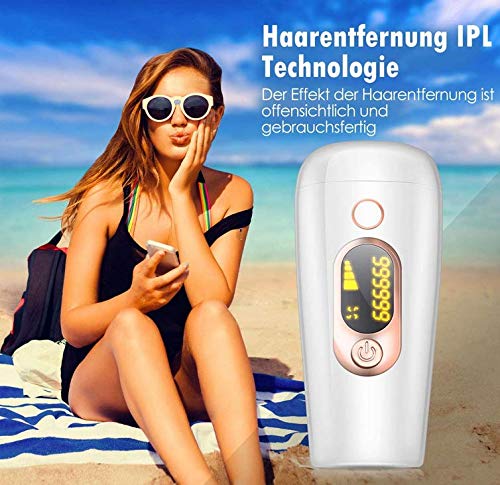 Pelo Dispositivo de eliminación de la depilación láser, IPL Equipo de eliminación de Pelo - depilación Permanente, Apto para la Cara y el Cuerpo para Las Zonas más sensibles 999,999Blitze