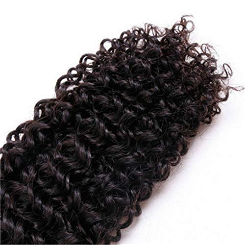 pelo humano rizado natural pelo humano brasileño cabello virgen brasileño extensiones de cabello color negro natural (100 +/-5g)/ pc 20 pulgadas