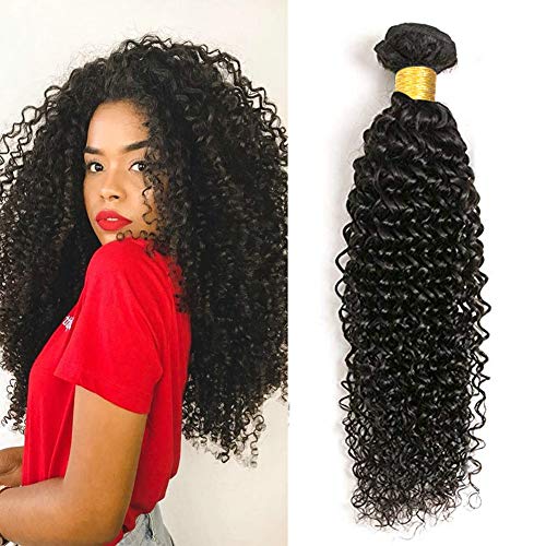 pelo humano rizado natural pelo humano brasileño cabello virgen brasileño extensiones de cabello color negro natural (100 +/-5g)/ pc 20 pulgadas