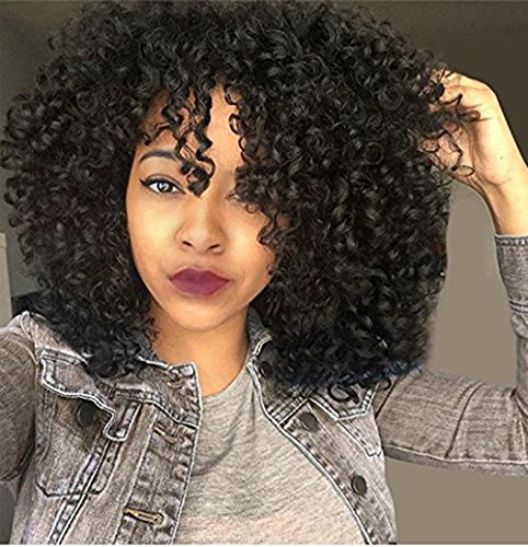 Peluca Afro Kinky de pelo sintético barato, larga, rizada, peluca negra de fibra resistente al calor para mujeres africanas y americanas