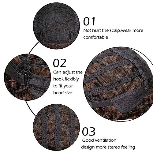 Peluca corta recta Bob para las mujeres tendencia vino rojo degradado peluca con raíces negras ombre Pelucas de aspecto natural con pelo libre