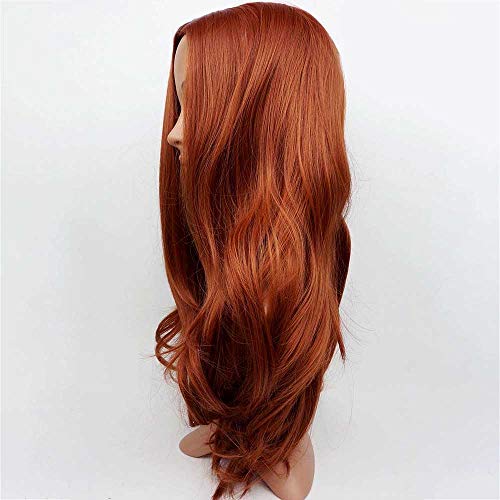 Peluca de cabello sintético para mujer, color caoba y jengibre, peluca de cabello largo y ondulado, de Tongxu.