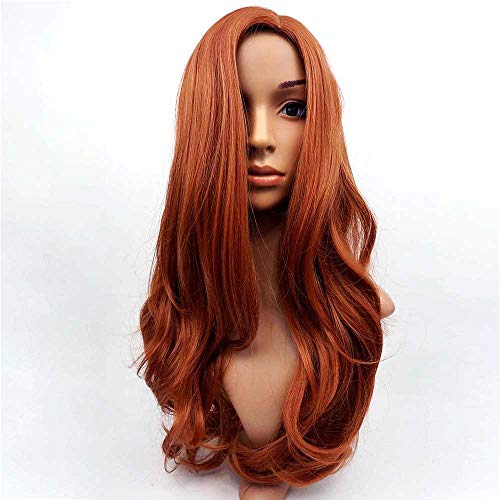 Peluca de cabello sintético para mujer, color caoba y jengibre, peluca de cabello largo y ondulado, de Tongxu.