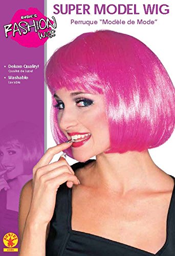 Peluca rosa de Broadway, pelo corto y flequillo en fucsia, más colores disponibles (Rubie's 50496)