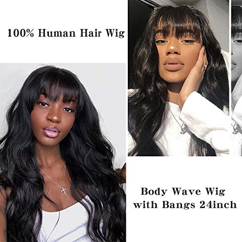 Pelucas humanas pelucas mujer pelo natural humano pelucas largas rizada human hair wigs onduladas pelucas de pelo humano remy 150% density pelucas con flequillo 20 inch