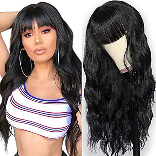 Pelucas humanas pelucas mujer pelo natural humano pelucas largas rizada human hair wigs onduladas pelucas de pelo humano remy 150% density pelucas con flequillo 20 inch