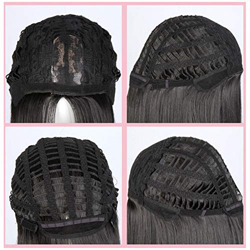 Pelucas Onduladas Rizadas Largas Gris,Sencillo Vida Pelucas Mujer Pelo Natural Blanca Gradiente Pelo Ondulado Rizado Disfraz Cosplay Disfraces Señora,Amarillo