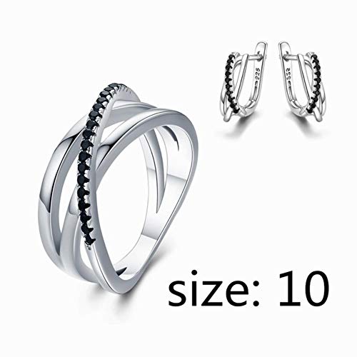 Pendientes clásicos de plata de ley 925 auténtica, con piedra de espinilla negra, para mujer, pendientes de tuerca, I087, China