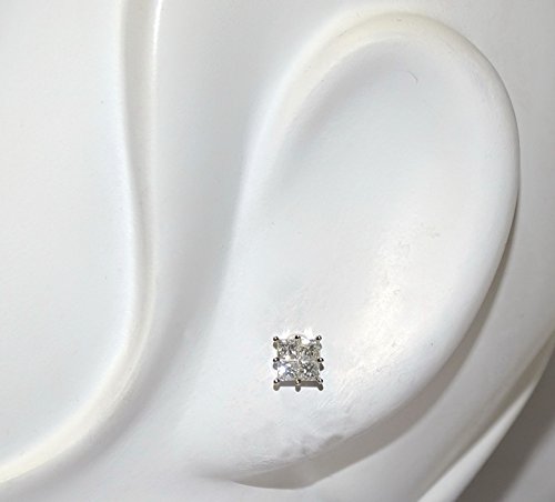 Pendientes de 0.75Cts de diamantes talla princesa. 6mm x 6mm. presión Never say never