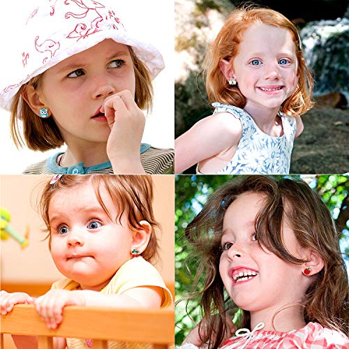 Pendientes de Animales, Comius 20 Pares Pendientes de Acero inoxidable para Mujeres Niñas (A)