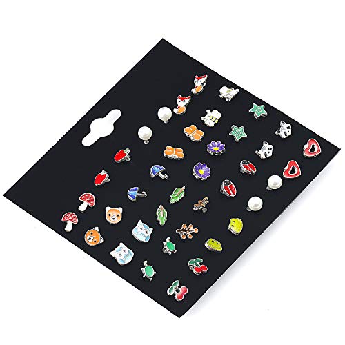 Pendientes de Animales, Comius 20 Pares Pendientes de Acero inoxidable para Mujeres Niñas (A)